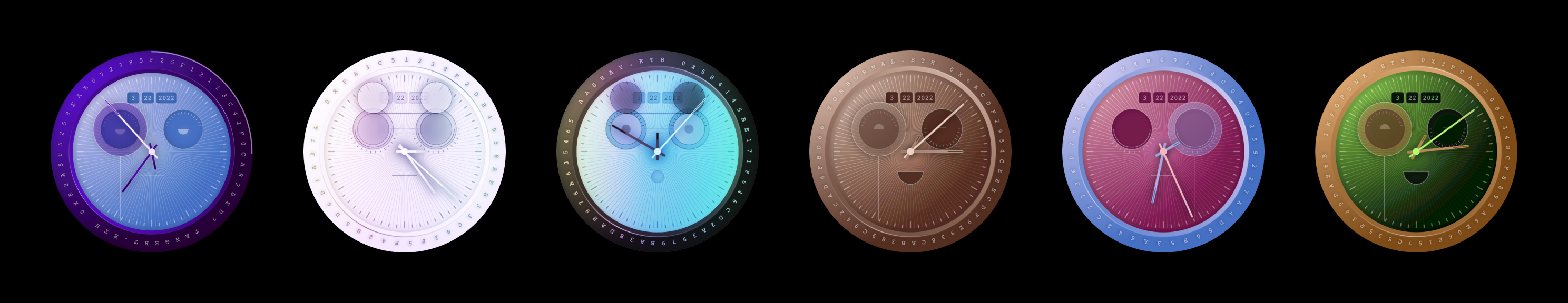 6 Watchfaces in a row